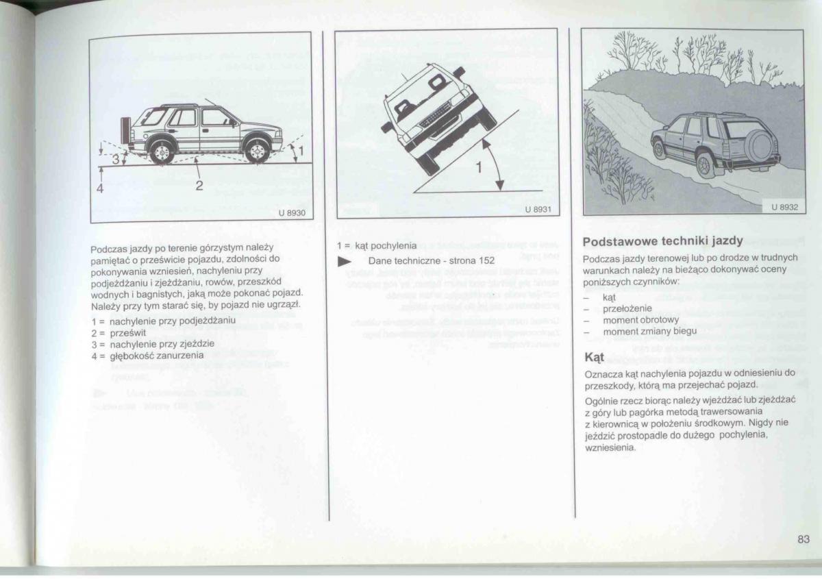 Opel Frontera A Isuzu Wizard Vauxhall Holden instrukcja obslugi / page 85