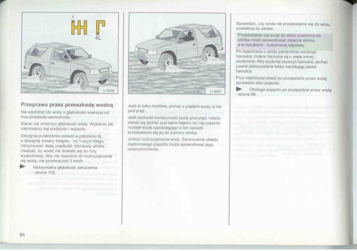 Opel Frontera A Isuzu Wizard Vauxhall Holden instrukcja obslugi / page 86