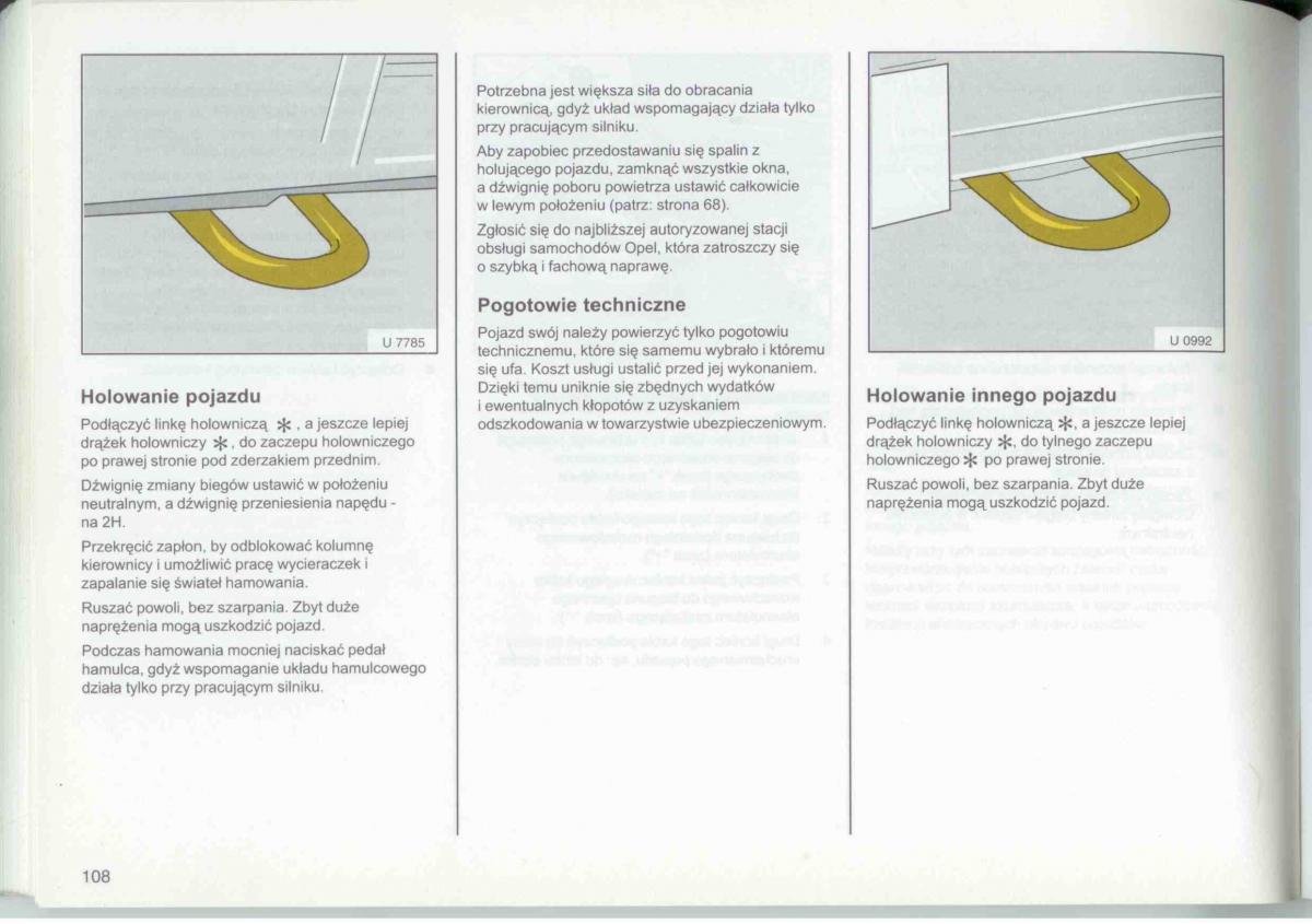 Opel Frontera A Isuzu Wizard Vauxhall Holden instrukcja obslugi / page 110