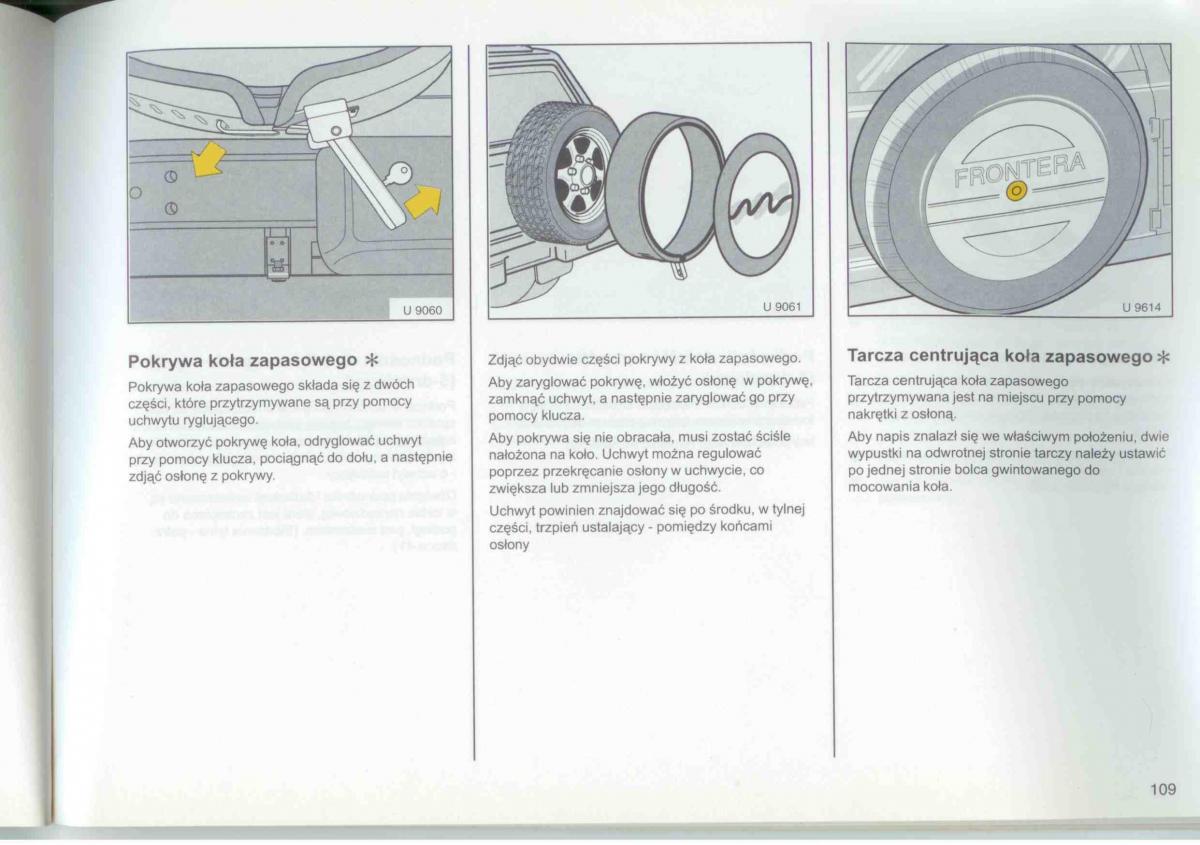 Opel Frontera A Isuzu Wizard Vauxhall Holden instrukcja obslugi / page 111