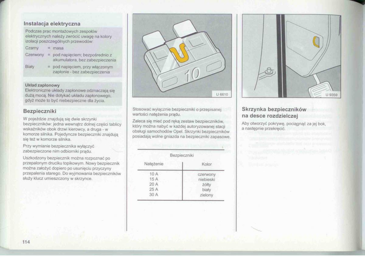 Opel Frontera A Isuzu Wizard Vauxhall Holden instrukcja obslugi / page 116