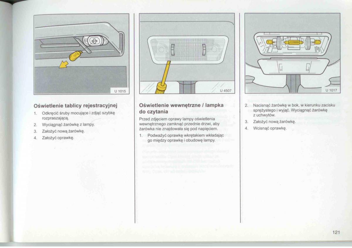 Opel Frontera A Isuzu Wizard Vauxhall Holden instrukcja obslugi / page 123