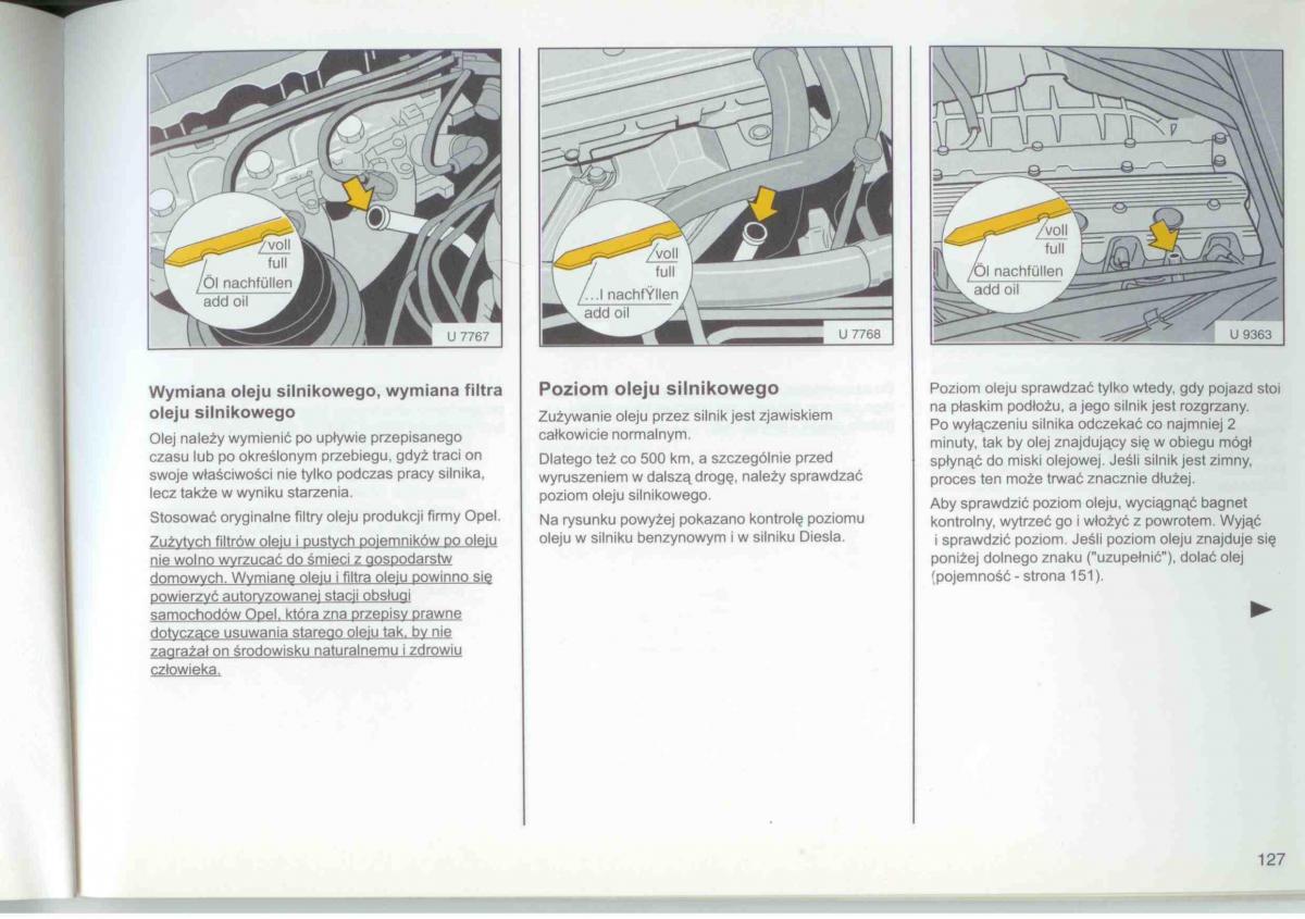 Opel Frontera A Isuzu Wizard Vauxhall Holden instrukcja obslugi / page 129