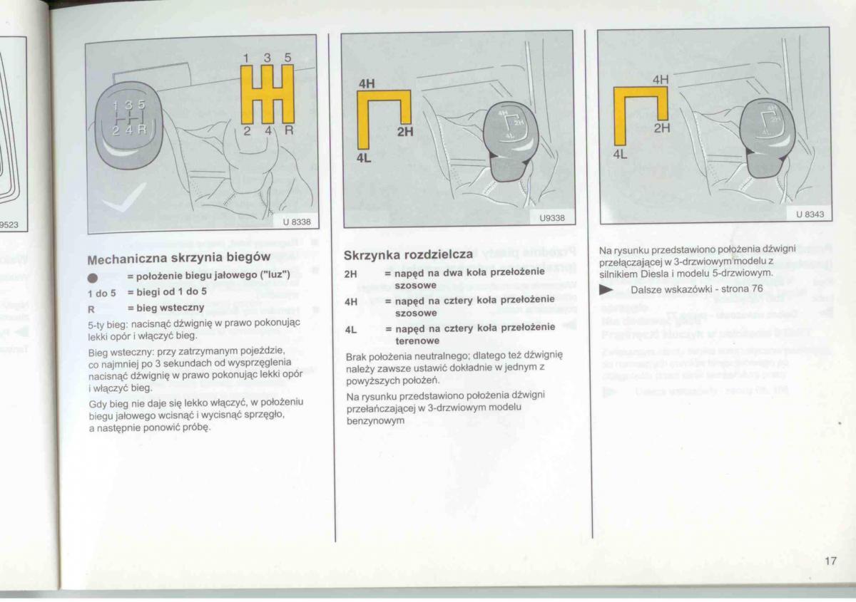 Opel Frontera A Isuzu Wizard Vauxhall Holden instrukcja obslugi / page 19