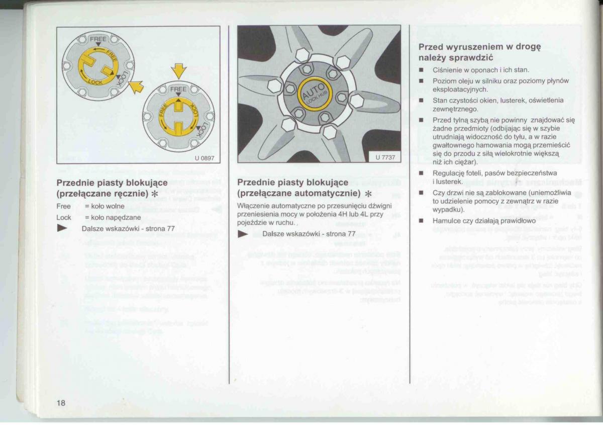 Opel Frontera A Isuzu Wizard Vauxhall Holden instrukcja obslugi / page 20