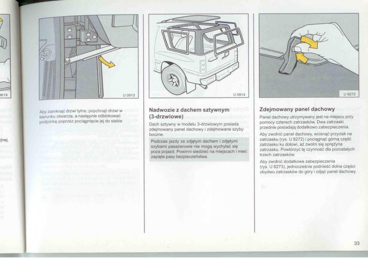 Opel Frontera A Isuzu Wizard Vauxhall Holden instrukcja obslugi / page 35