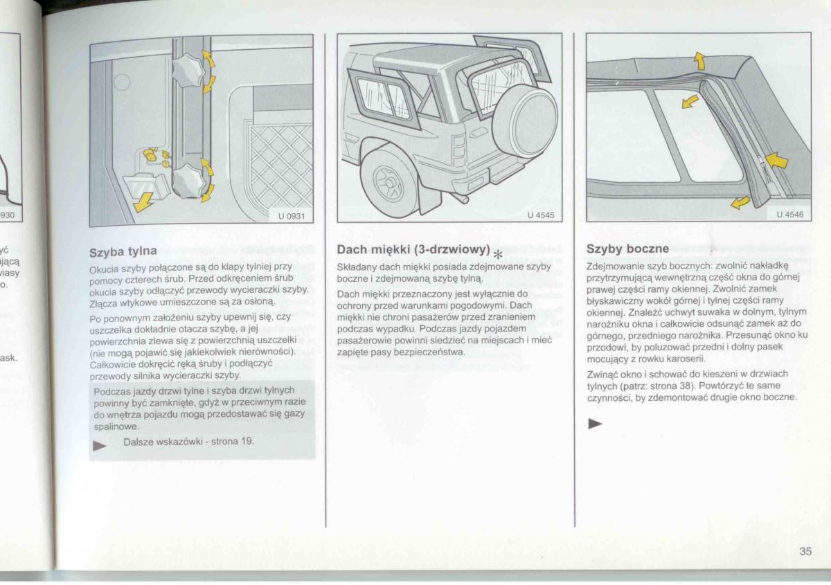 Opel Frontera A Isuzu Wizard Vauxhall Holden instrukcja obslugi / page 37