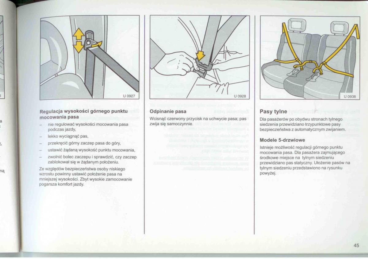 Opel Frontera A Isuzu Wizard Vauxhall Holden instrukcja obslugi / page 47