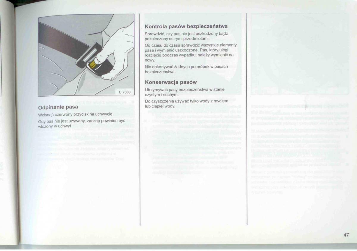 Opel Frontera A Isuzu Wizard Vauxhall Holden instrukcja obslugi / page 49