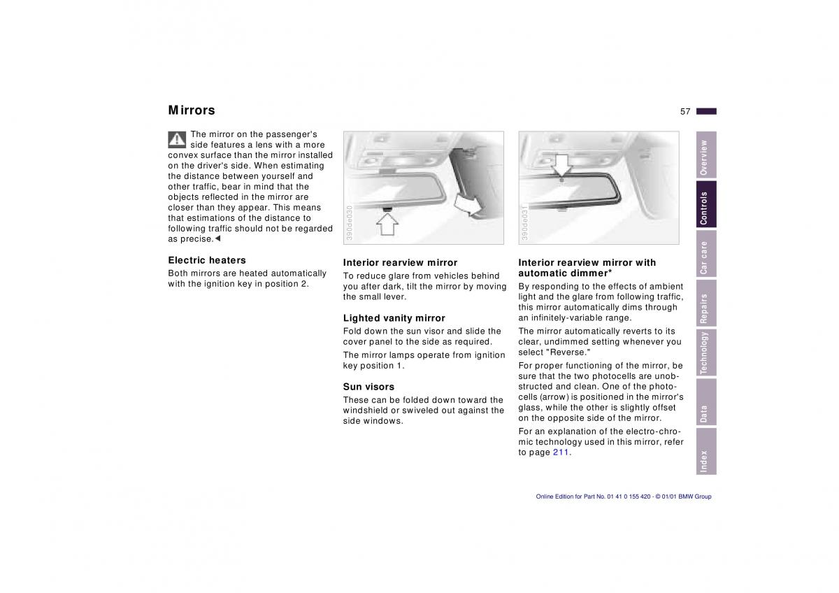 BMW 5 E39 owners manual / page 57