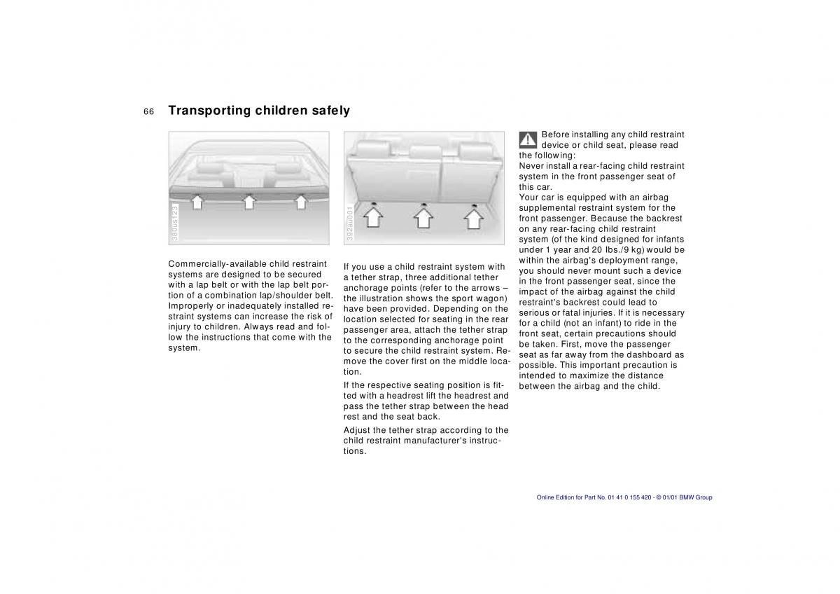 BMW 5 E39 owners manual / page 66