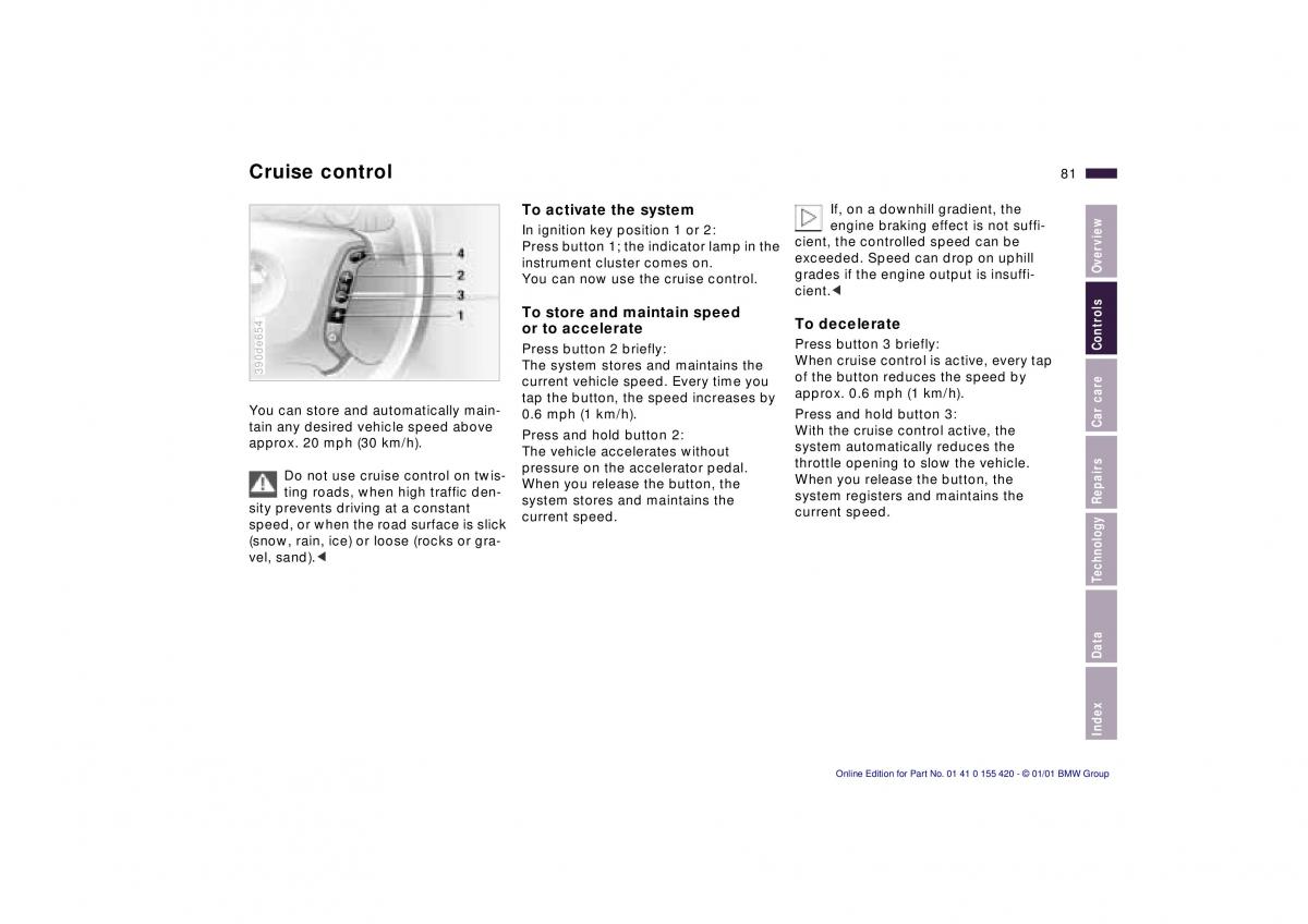 BMW 5 E39 owners manual / page 81