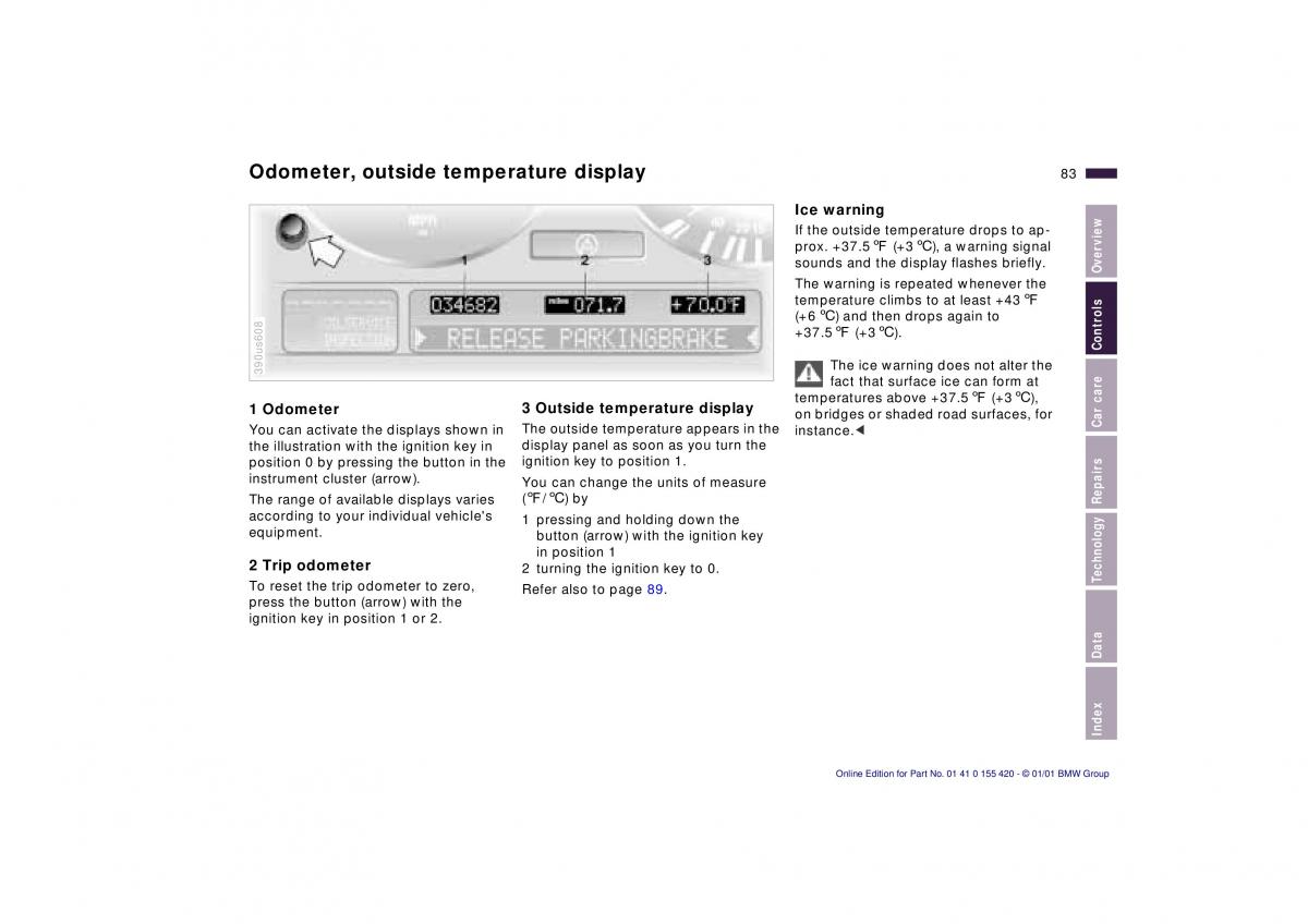 BMW 5 E39 owners manual / page 83