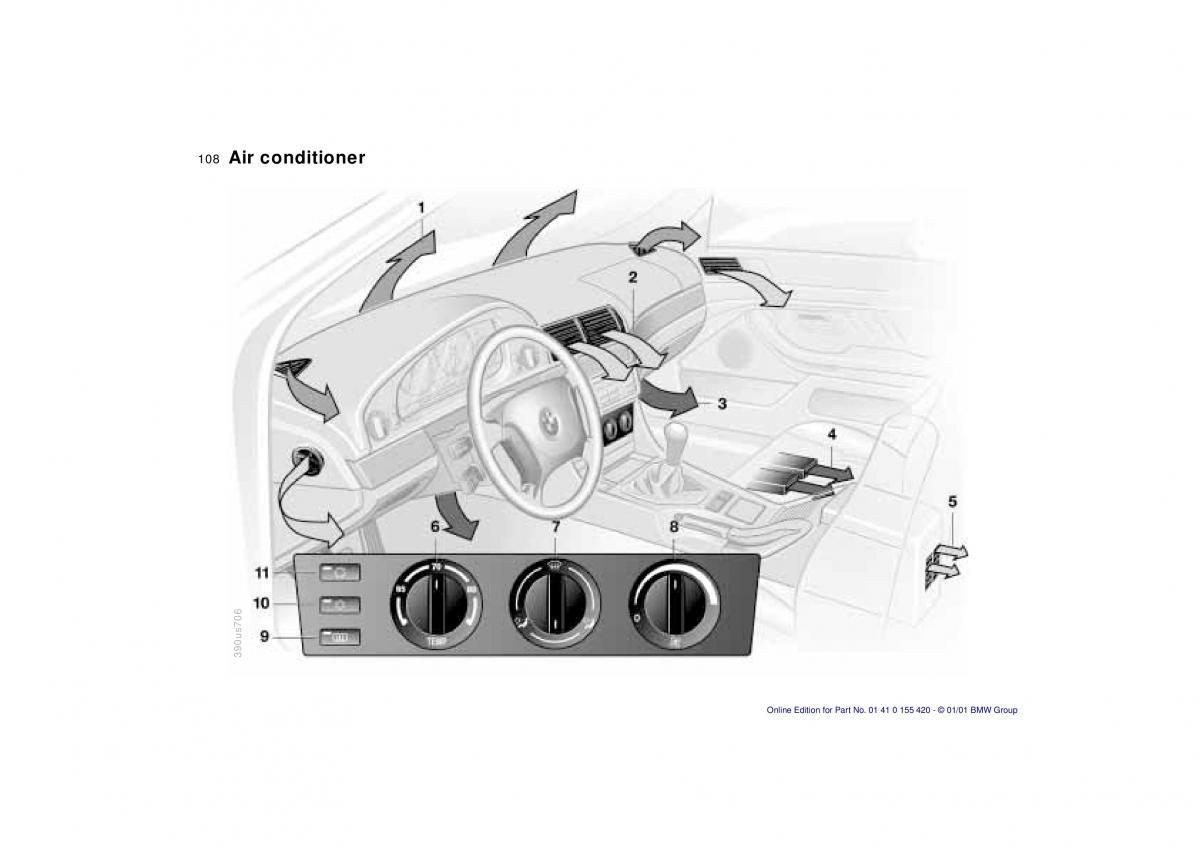 BMW 5 E39 owners manual / page 108