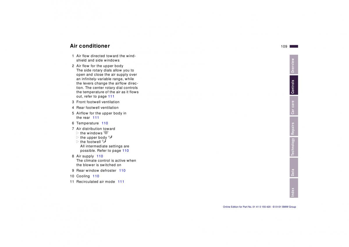 BMW 5 E39 owners manual / page 109