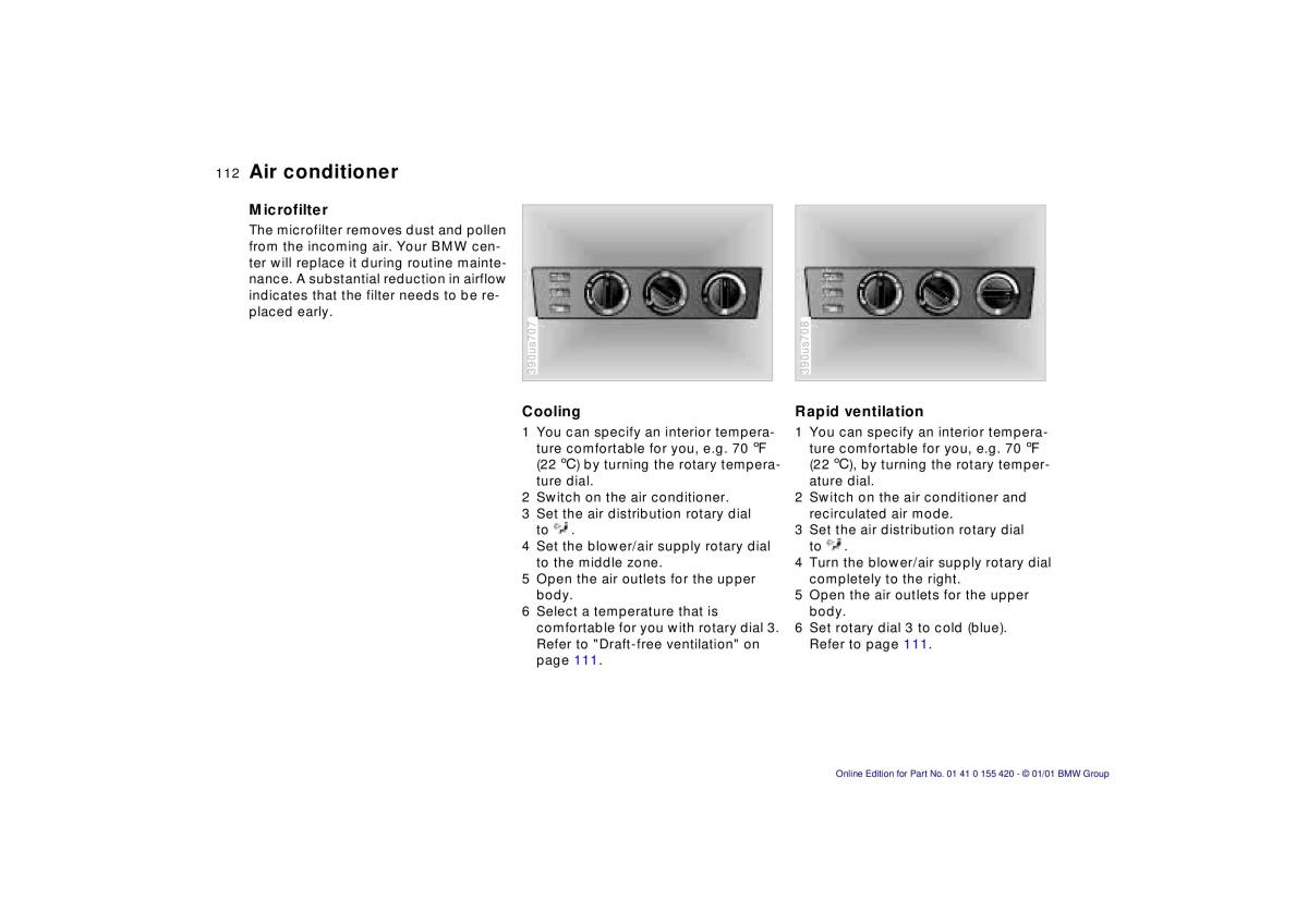 BMW 5 E39 owners manual / page 112