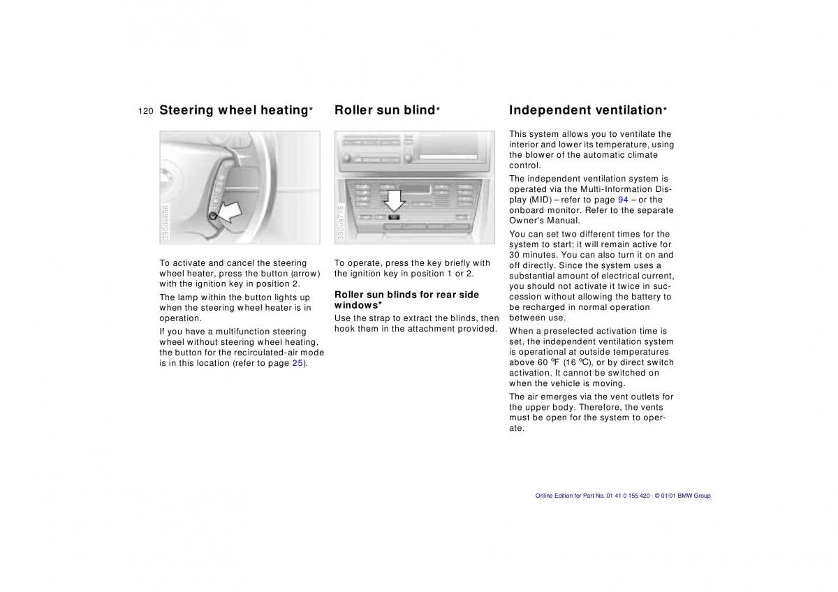 BMW 5 E39 owners manual / page 120