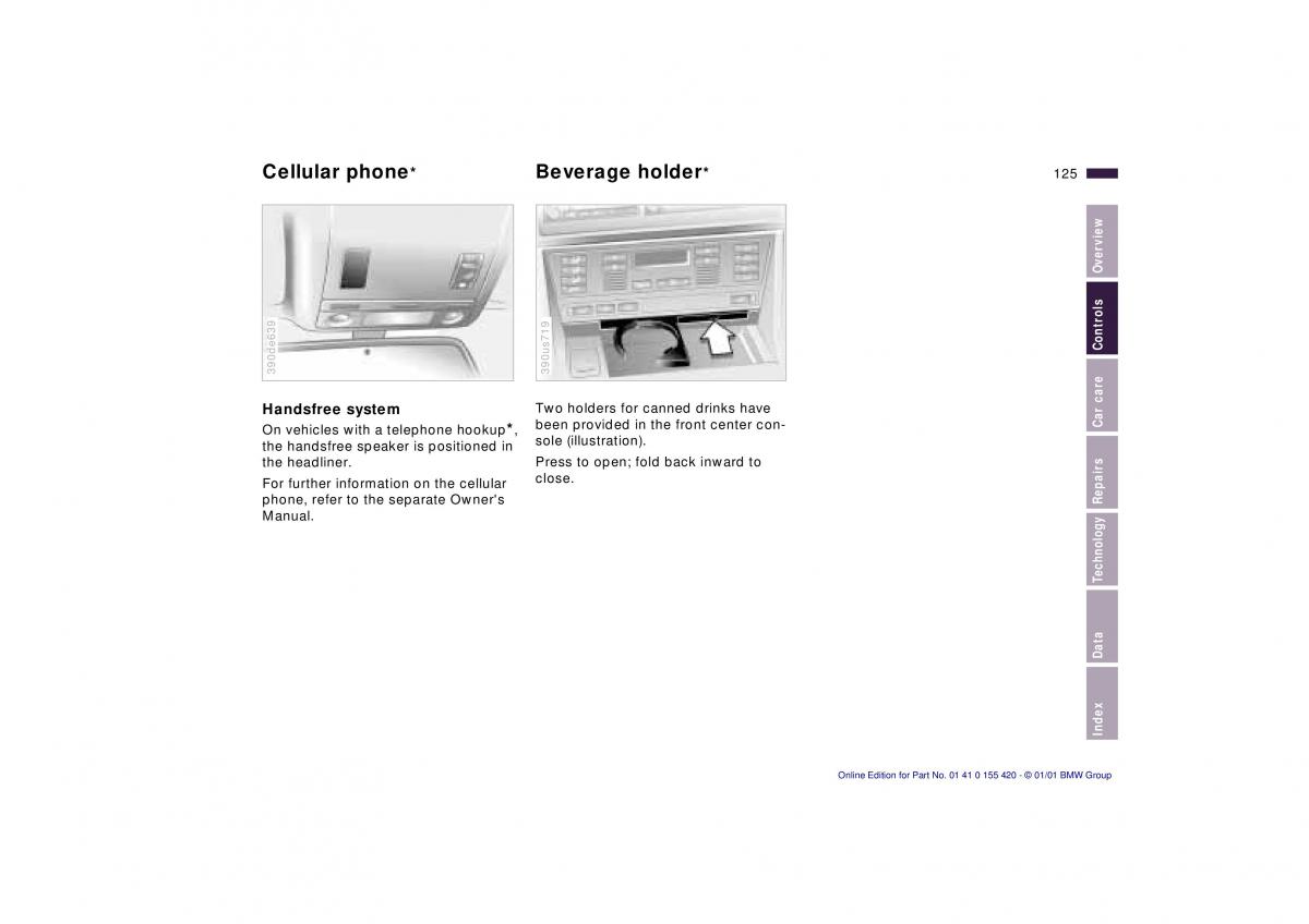 BMW 5 E39 owners manual / page 125