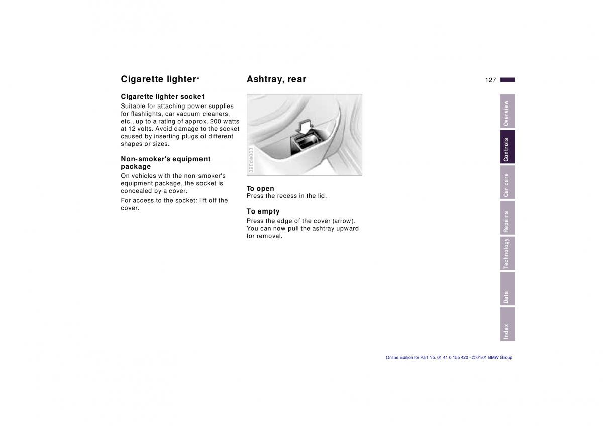 BMW 5 E39 owners manual / page 127