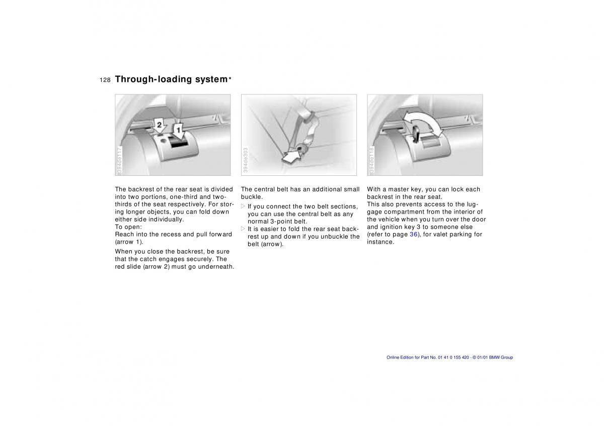 BMW 5 E39 owners manual / page 128