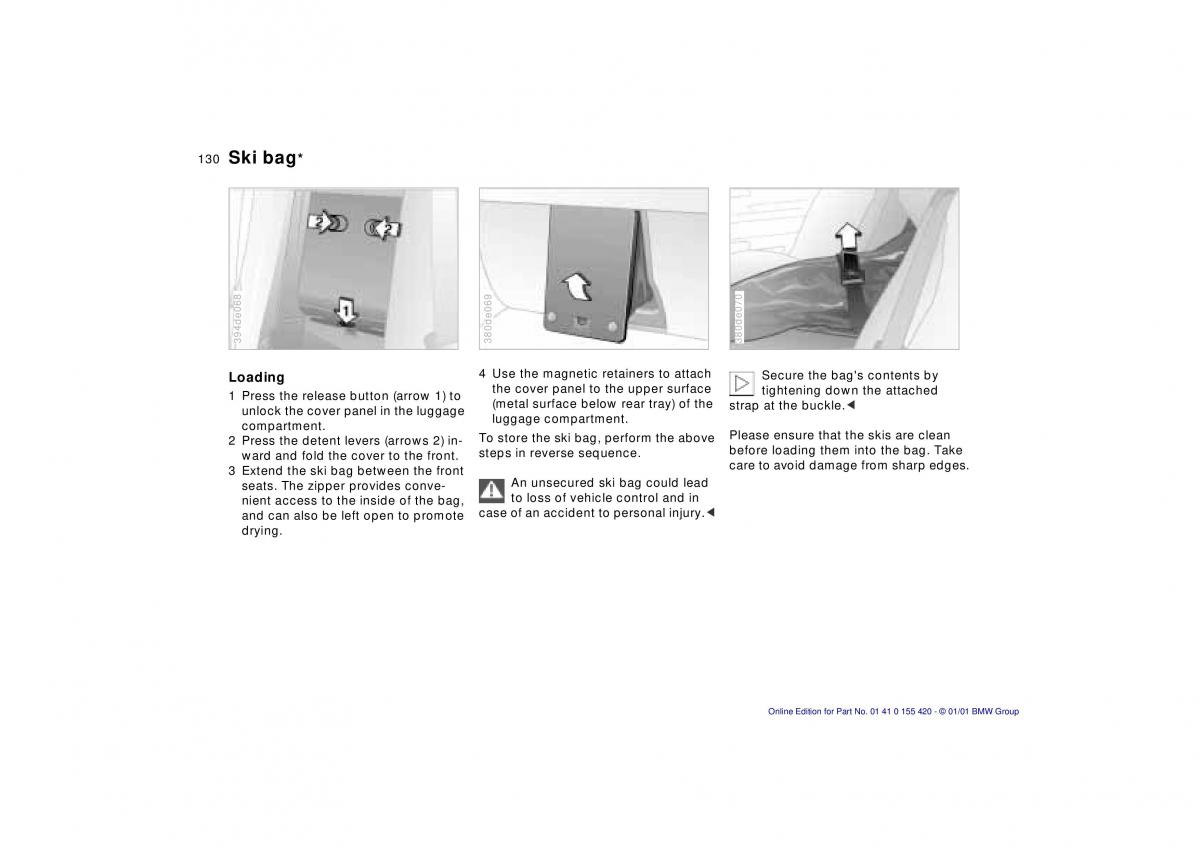 BMW 5 E39 owners manual / page 130