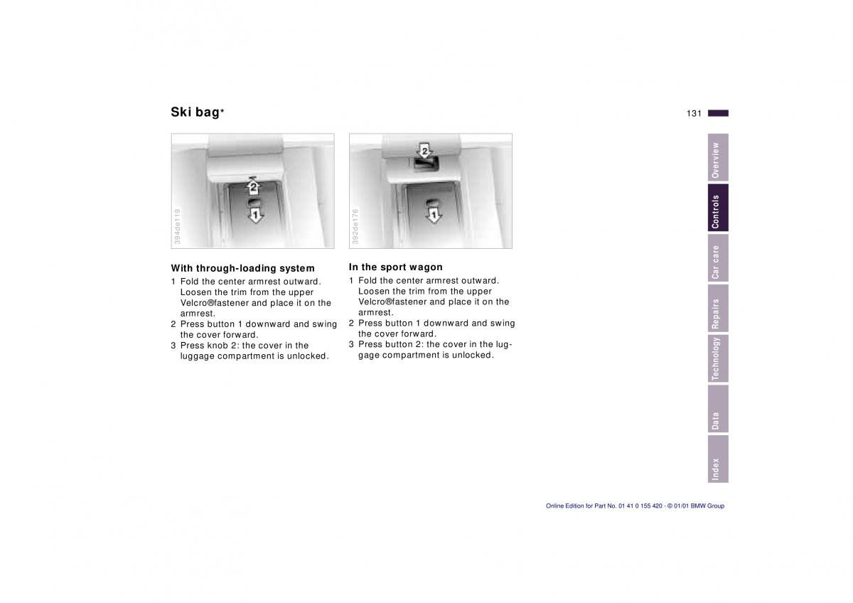 BMW 5 E39 owners manual / page 131