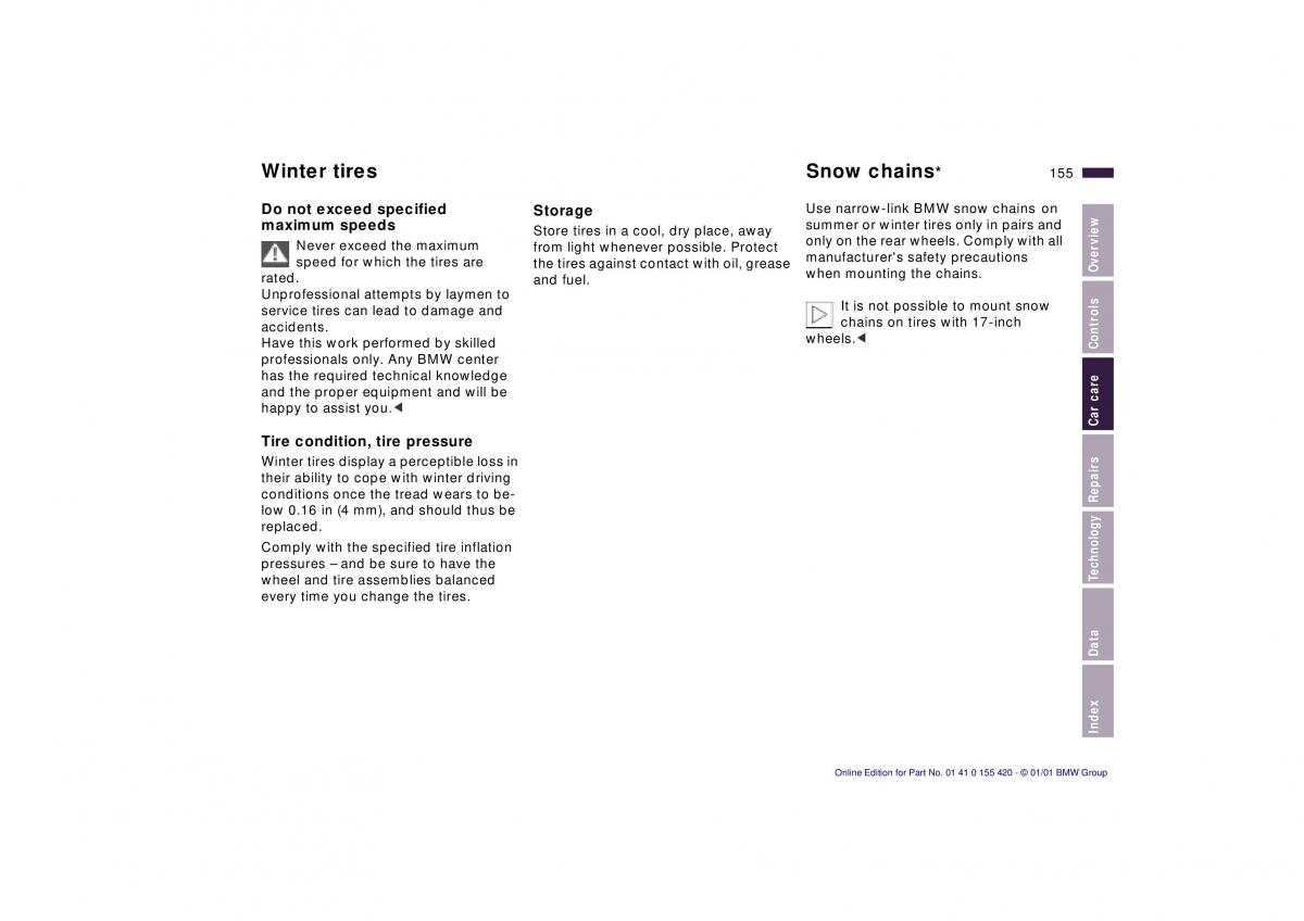 BMW 5 E39 owners manual / page 155