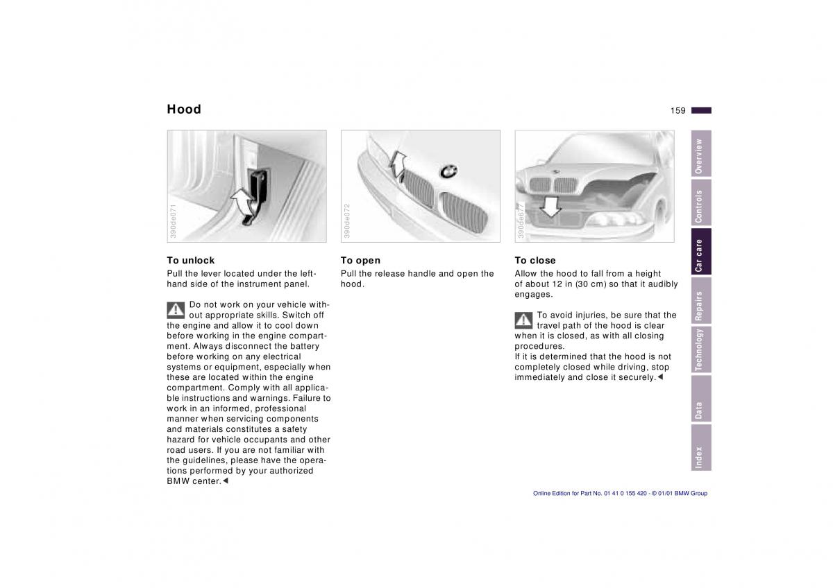 BMW 5 E39 owners manual / page 159