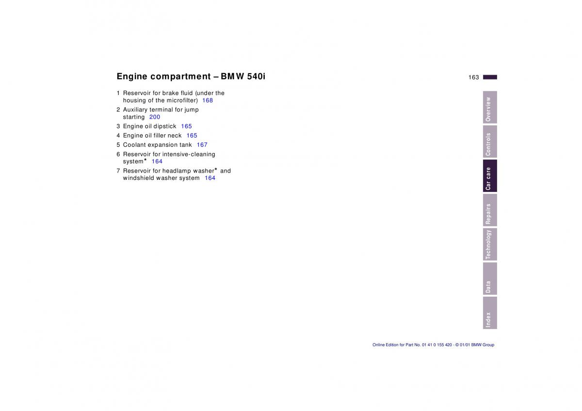 BMW 5 E39 owners manual / page 163