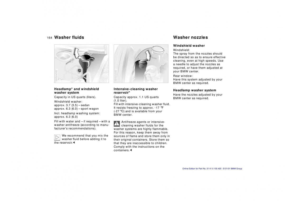 BMW 5 E39 owners manual / page 164