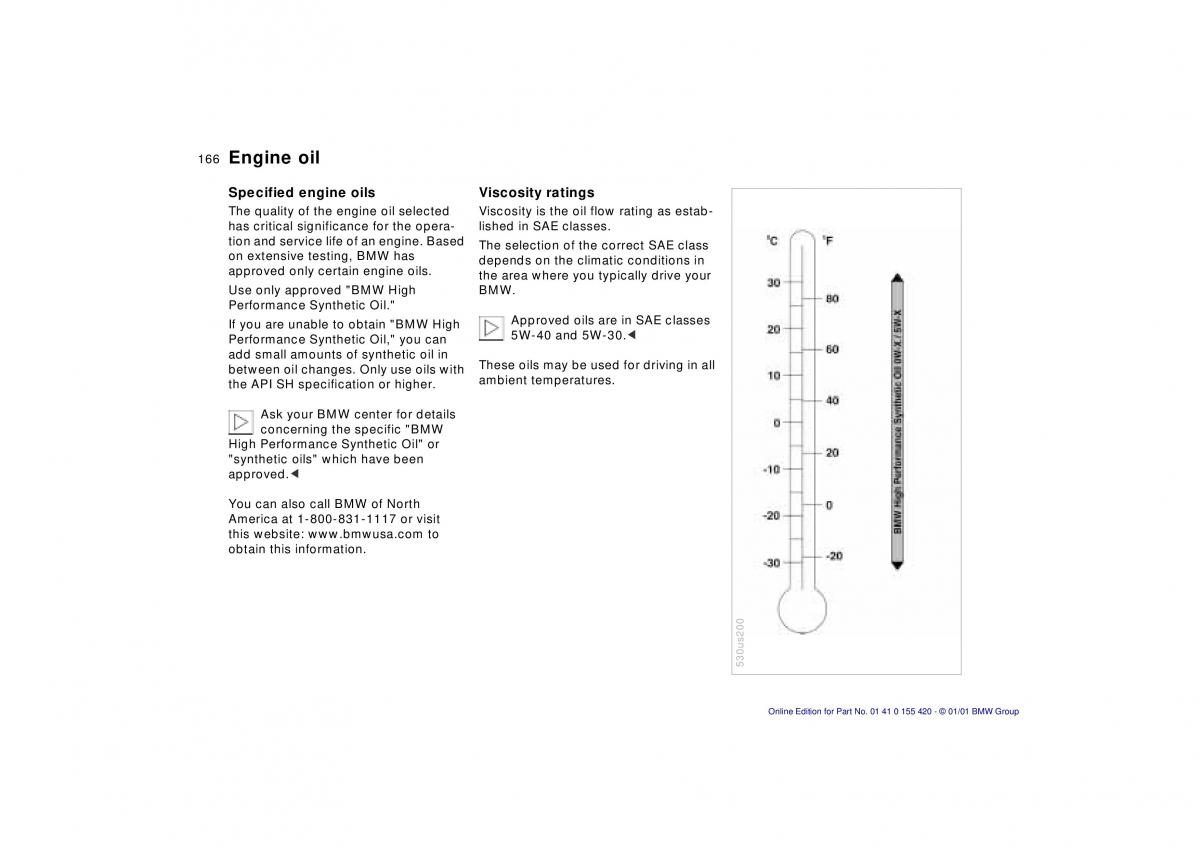 BMW 5 E39 owners manual / page 166