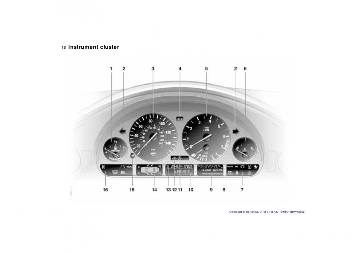 BMW 5 E39 owners manual / page 18