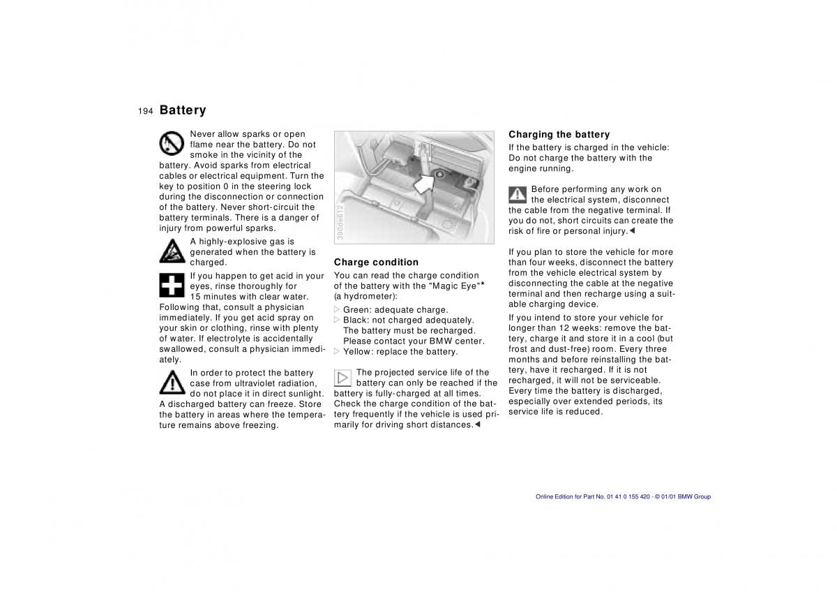 BMW 5 E39 owners manual / page 194