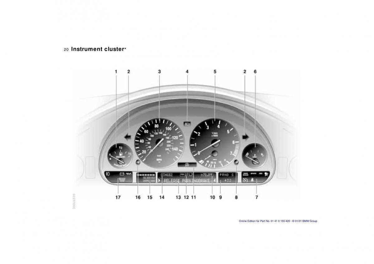 BMW 5 E39 owners manual / page 20