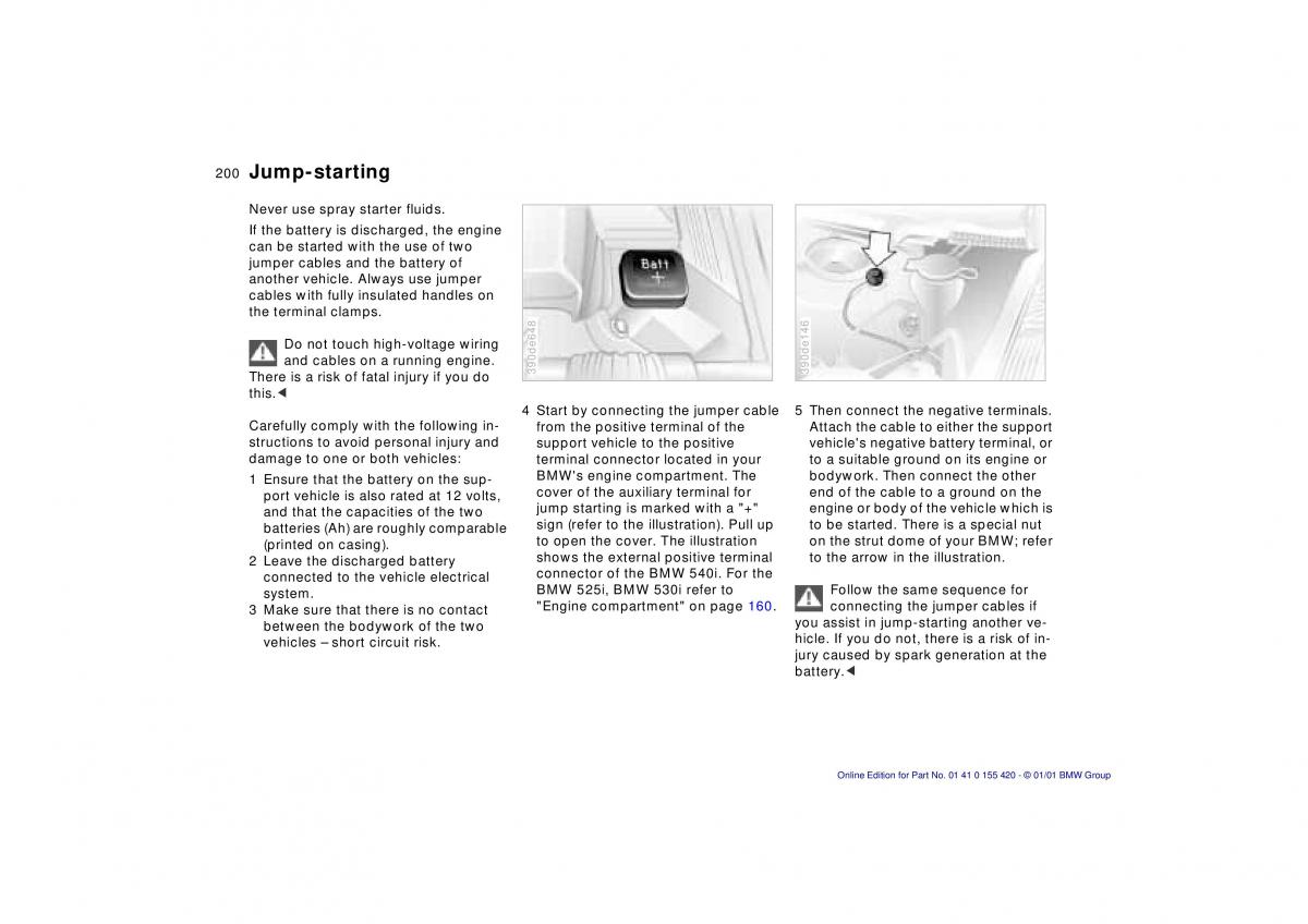 BMW 5 E39 owners manual / page 200