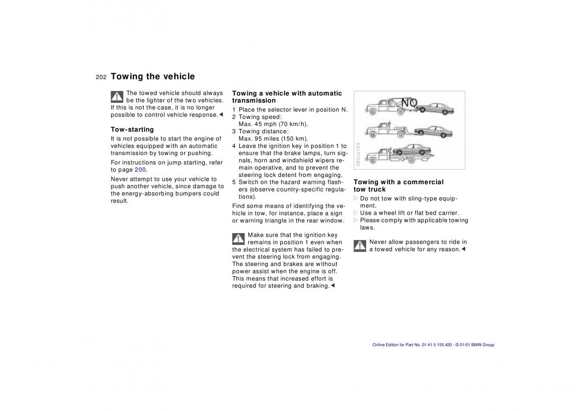 BMW 5 E39 owners manual / page 202