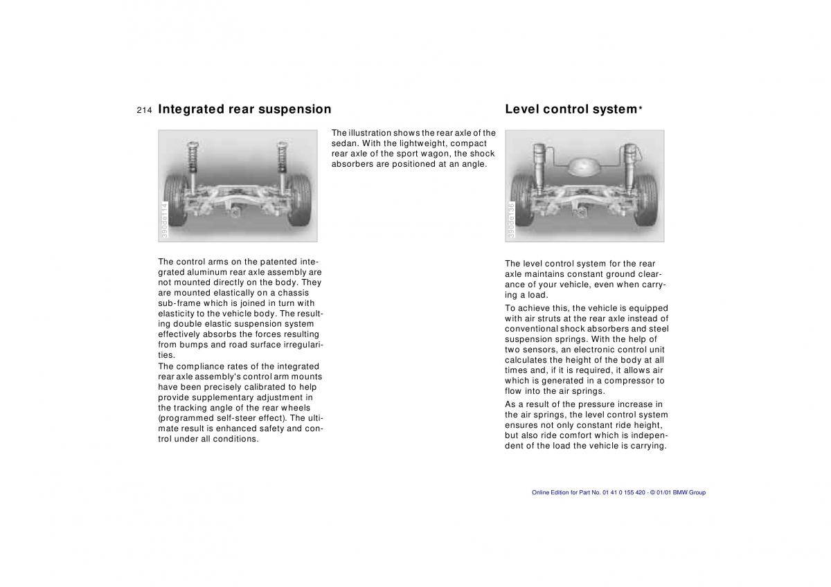 BMW 5 E39 owners manual / page 214