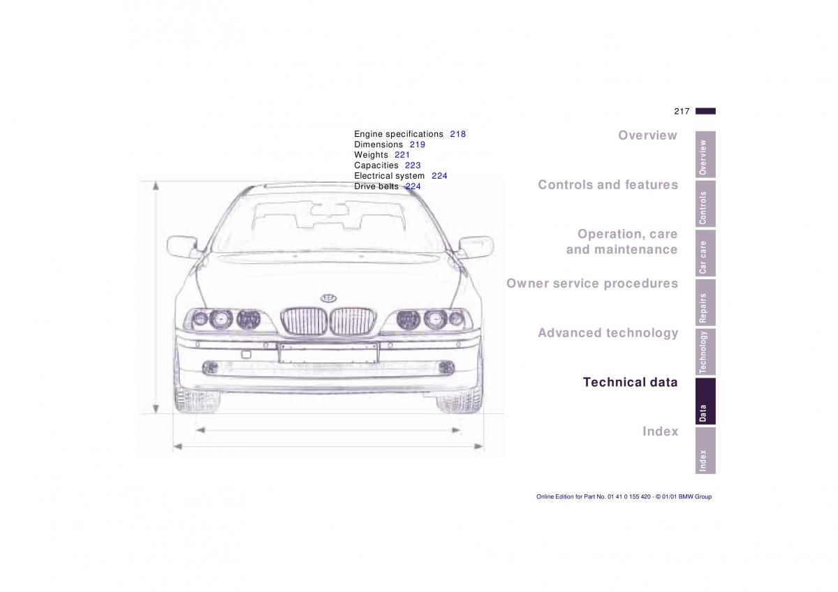 BMW 5 E39 owners manual / page 217