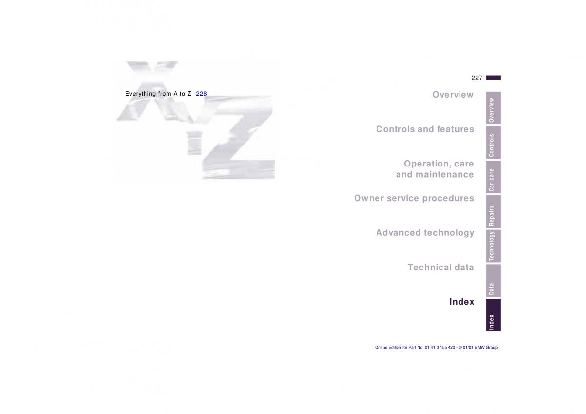 BMW 5 E39 owners manual / page 227