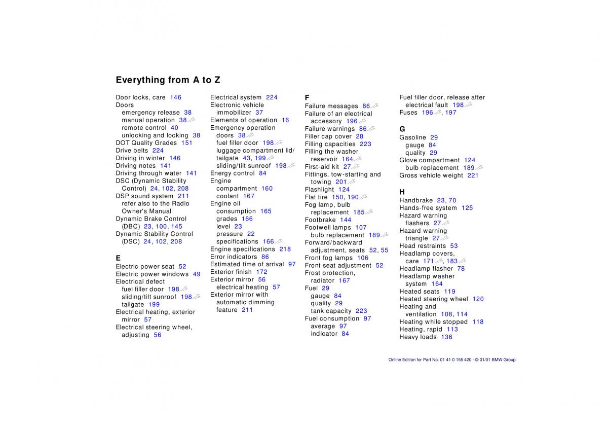 BMW 5 E39 owners manual / page 230