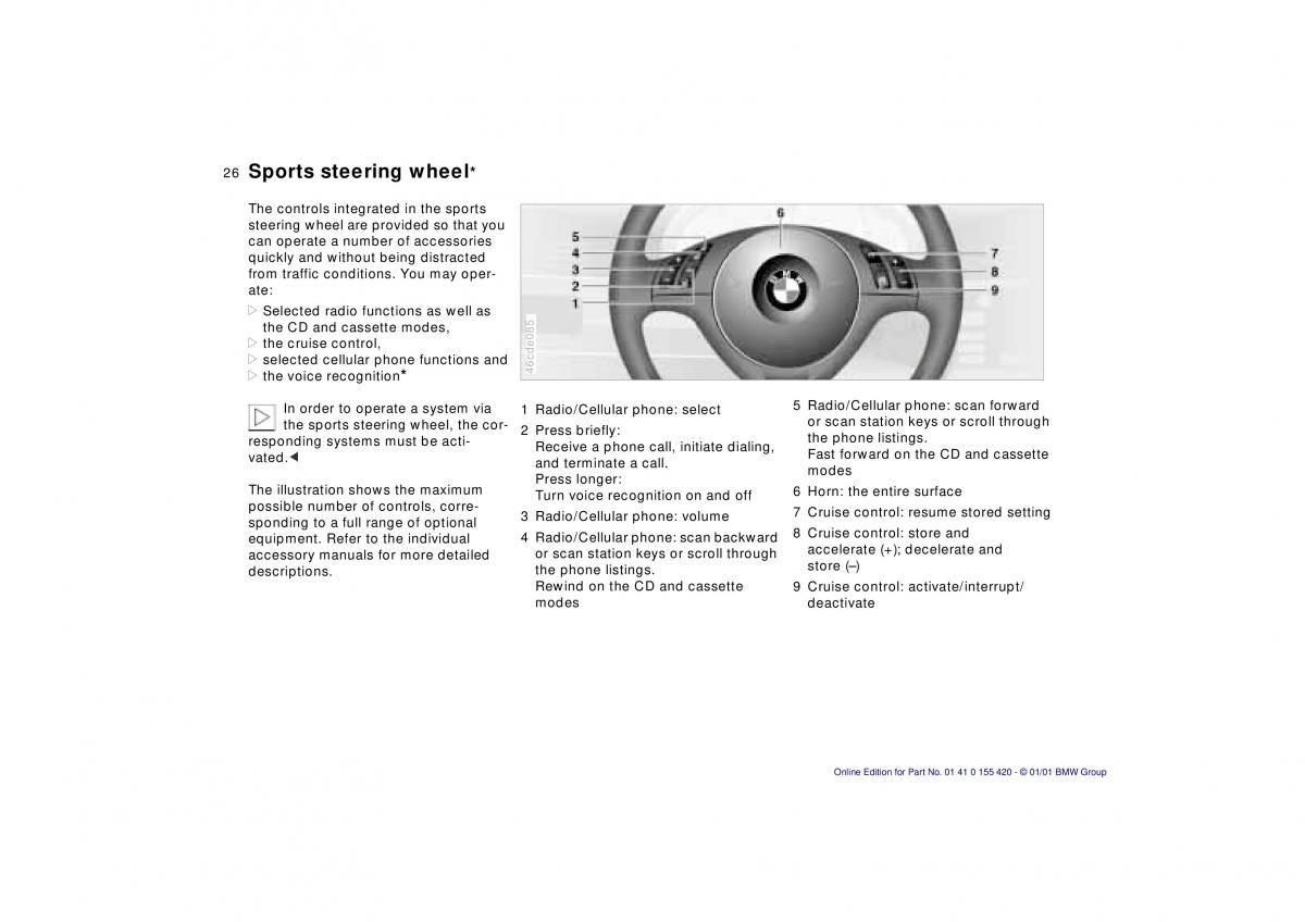 BMW 5 E39 owners manual / page 26