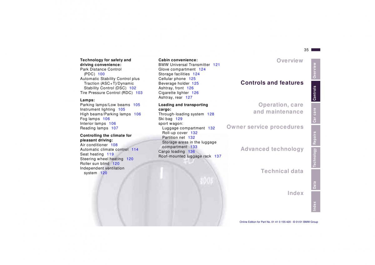 BMW 5 E39 owners manual / page 35