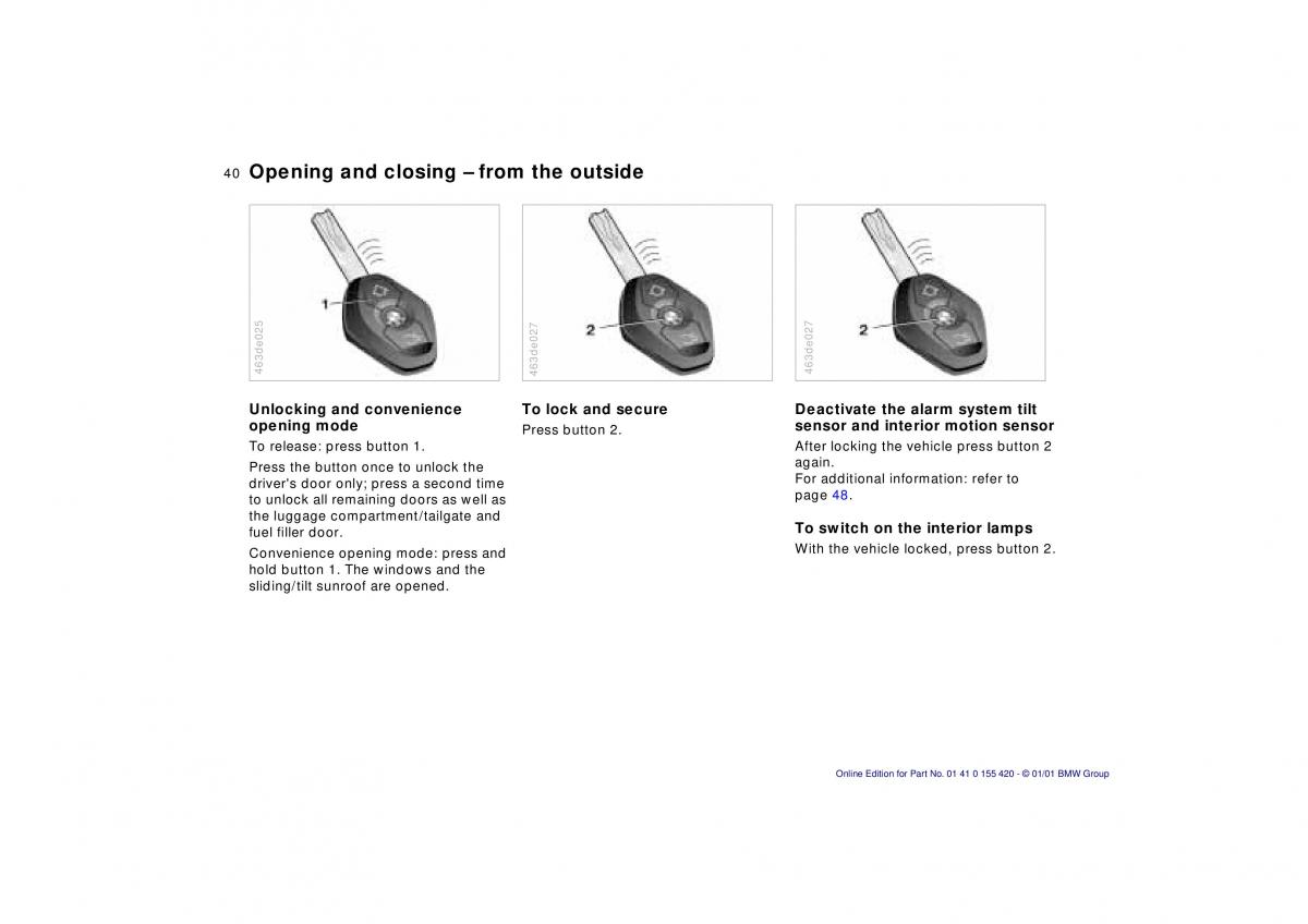 BMW 5 E39 owners manual / page 40