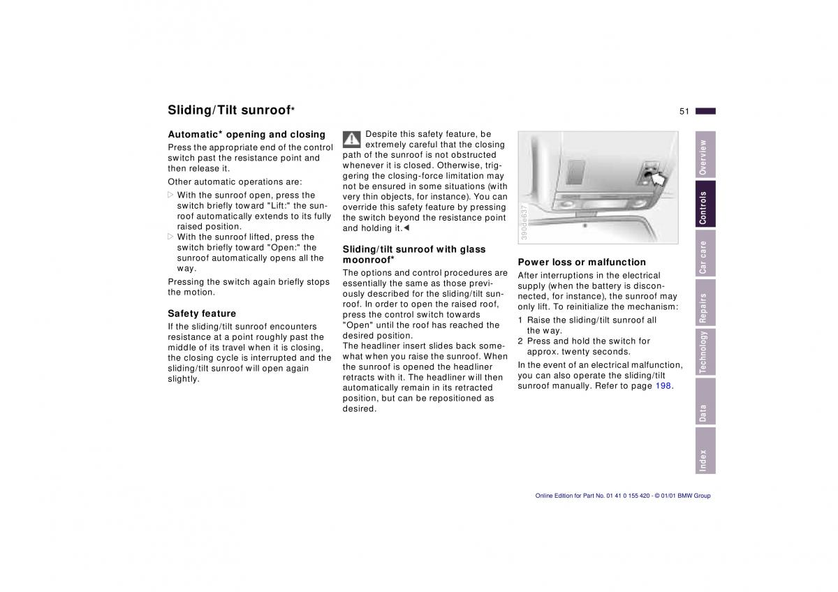 BMW 5 E39 owners manual / page 51