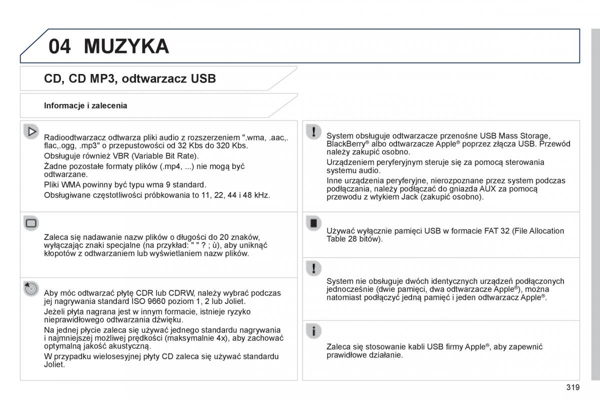 Peugeot 308 II 2 instrukcja obslugi / page 321