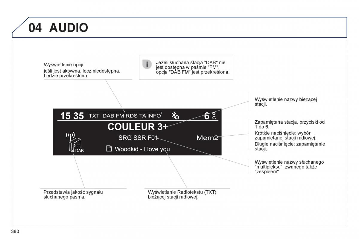 Peugeot 308 II 2 instrukcja obslugi / page 382