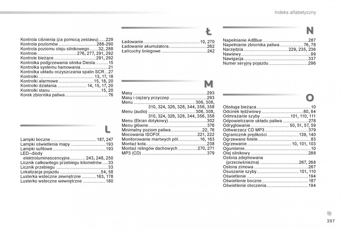 Peugeot 308 II 2 instrukcja obslugi / page 399