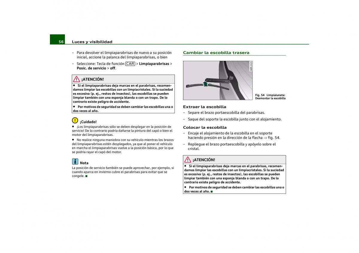 Audi Q5 manual del propietario / page 58