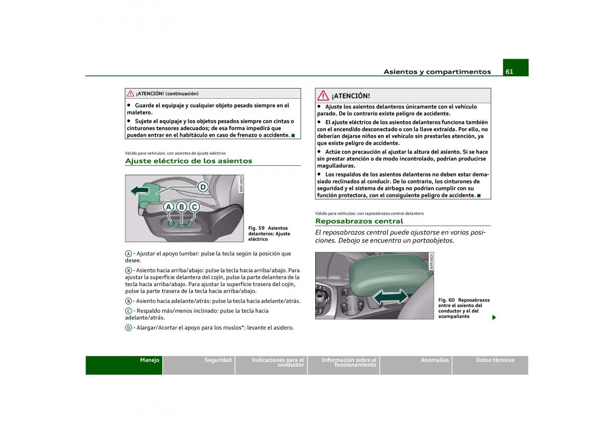 Audi Q5 manual del propietario / page 63