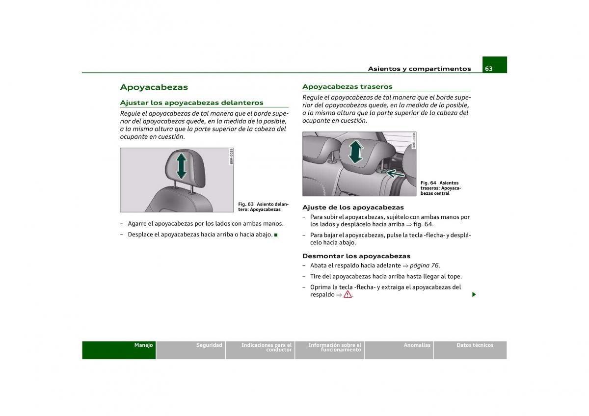 Audi Q5 manual del propietario / page 65